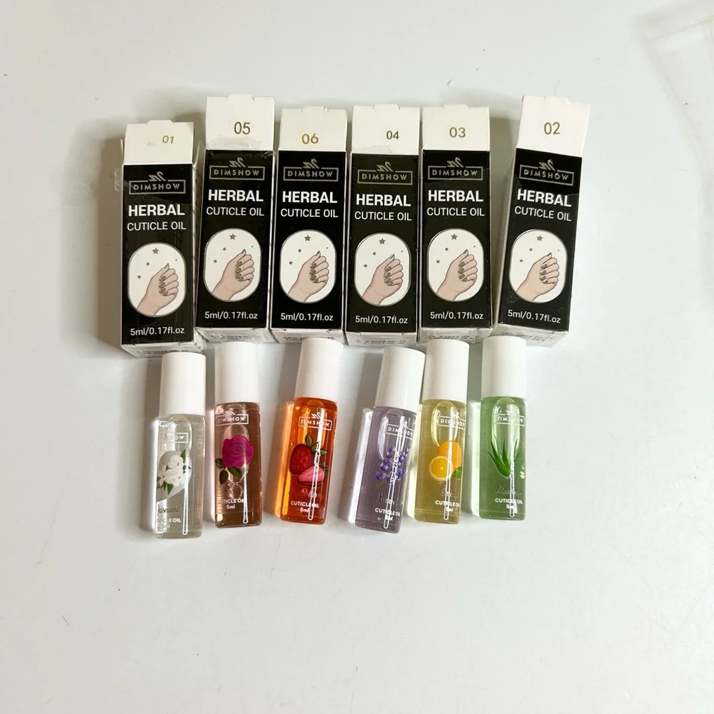 Herbal Natural Cuticle Oil Set 6 Bottles